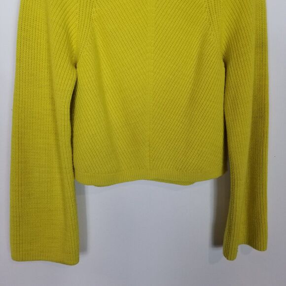 Anthropologie Maeve Cropped Turtleneck Sweater Sz S Yellow Boho Pullover - Picture 8 of 12